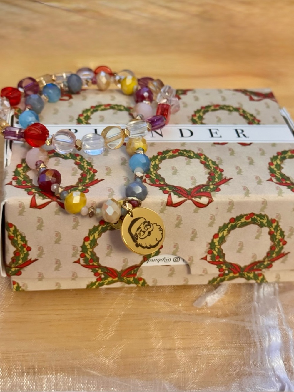 Plunder Beaded Bracelet Christmas Joy Large New inbox + Pouch